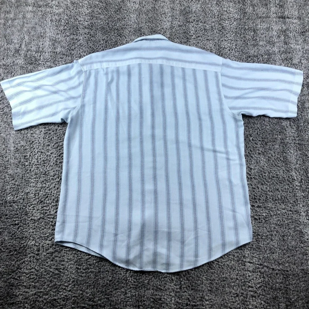 Vintage Levi's‎ Silver Label Shirt Mens Medium Blue Stripe Short Sleeve Korea